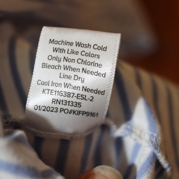 Evereve White and Blue Tie Front Muscle Tee Striped Preppy Nautical Medium - Picture 9 of 9